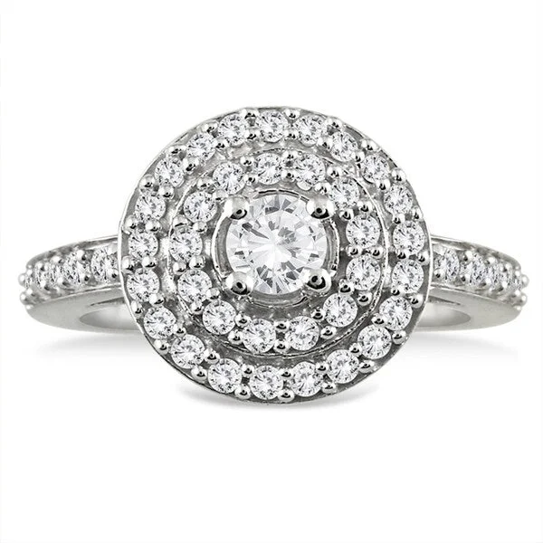 bold rings for women -3/4 Carat TW Diamond Brilliance Ring in 10K White Gold