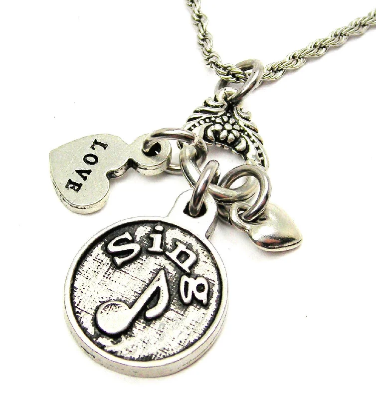 trendy pendant necklaces for women -Sing With Music Note Catalog Necklace