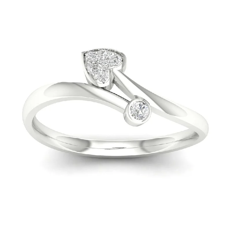 large statement rings -De Couer 10k Gold 1/20ct TDW Diamond Promise Ring