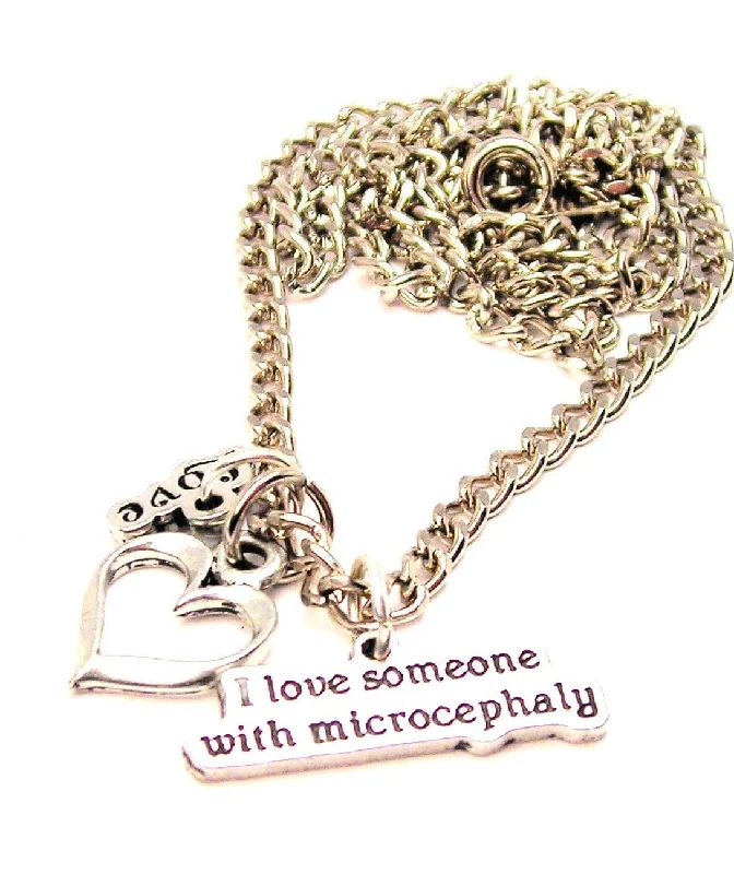 wedding necklaces for women -I Love Someone With Microcephaly Little Love Necklace