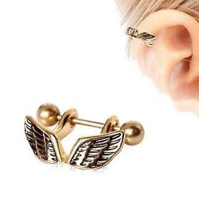 vintage bracelets for women -Angel Wing Cartilage Cuff Cartilage Piercing