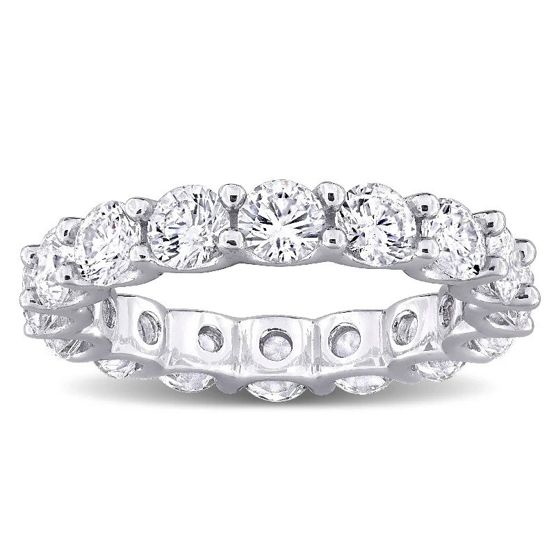 large statement rings -Miadora 5 1/8ct TGW Created White Sapphire Eternity Ring in Sterling Silver