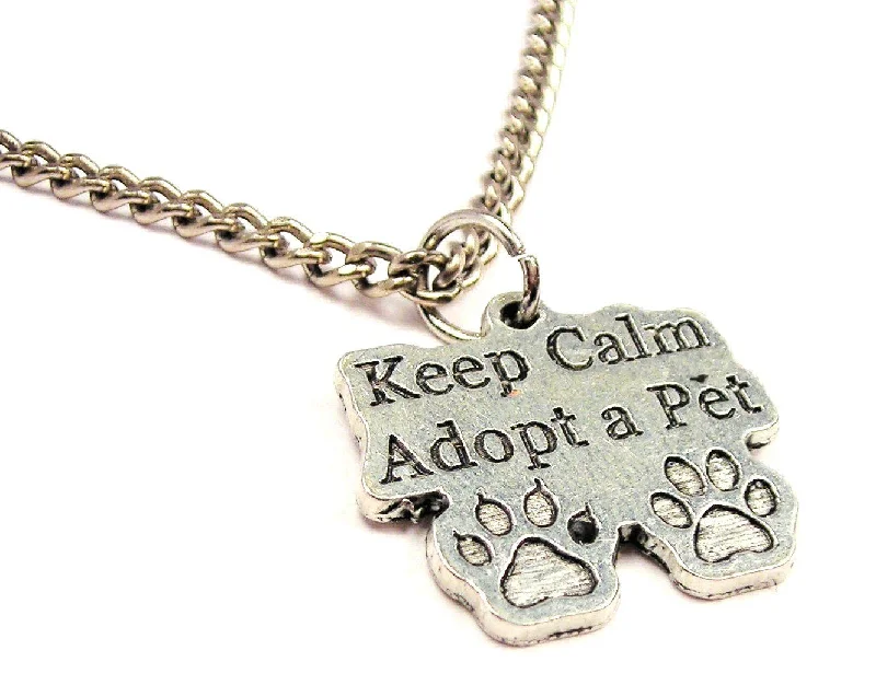 birthstone pendant necklaces -Keep Calm Adopt A Pet Single Charm Necklace