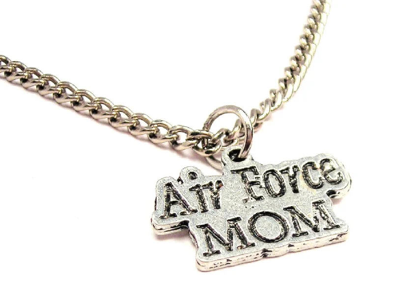 crystal pendant necklaces for women -Air Force Mom Single Charm Necklace