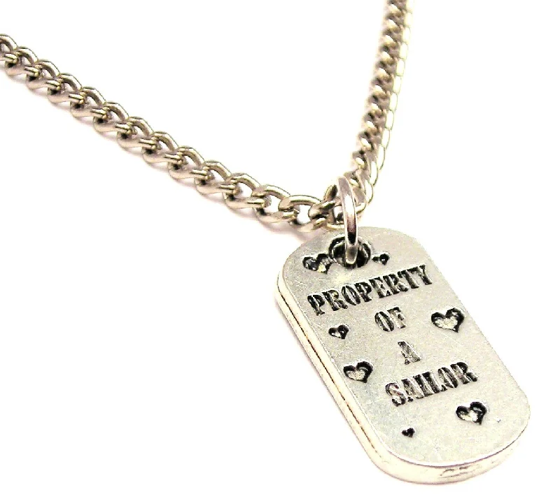 sterling silver necklaces for women -Property Of A Sailor Single Charm Necklace