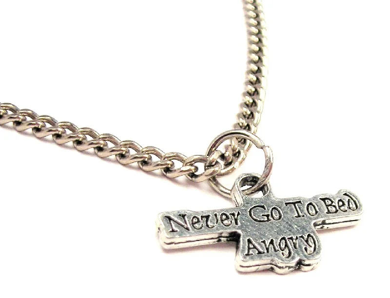 wedding necklaces for women -Never Go To Bed Angry Single Charm Necklace