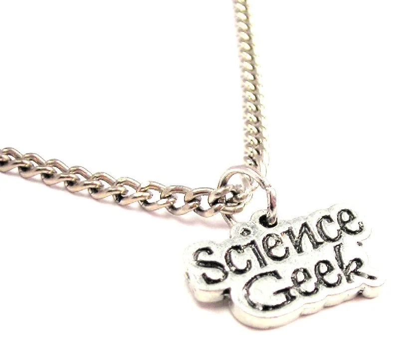 elegant pearl necklaces for women -Science Geek Single Charm Necklace