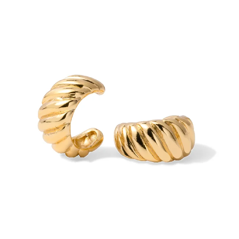 sterling silver cuff bangles -Ear cuff croissant gold