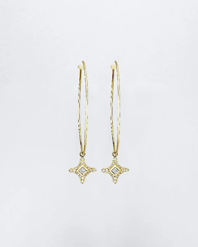 boho earrings for women -Hula Clover Croix Charm Earrings