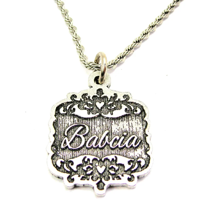 personalized zodiac necklaces -Babcia Victorian Scroll Single Charm Necklace