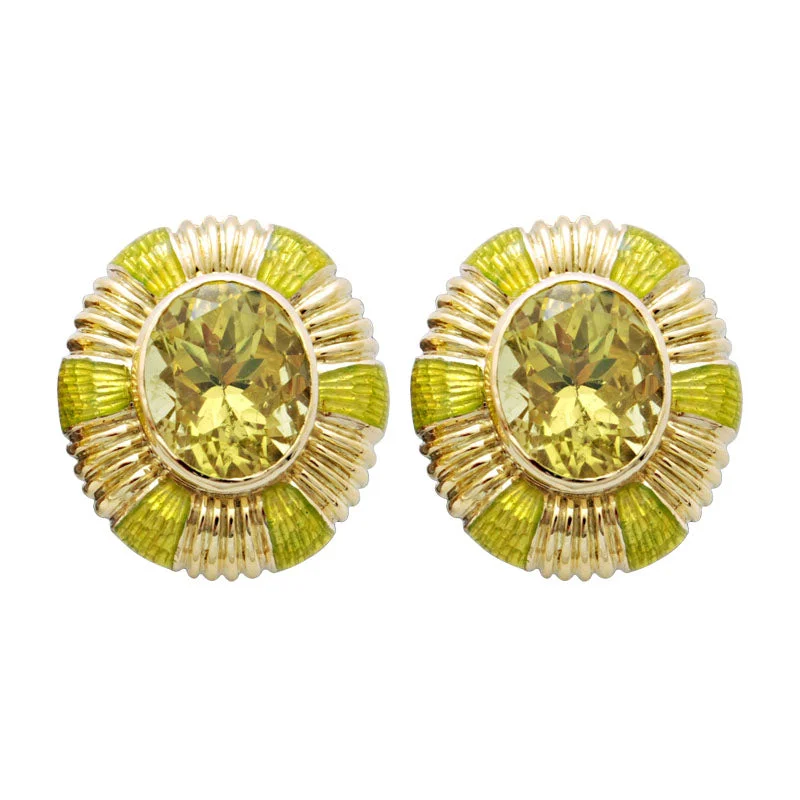 chic earrings for women -Earrings- Lemon Quartz (Enamel)