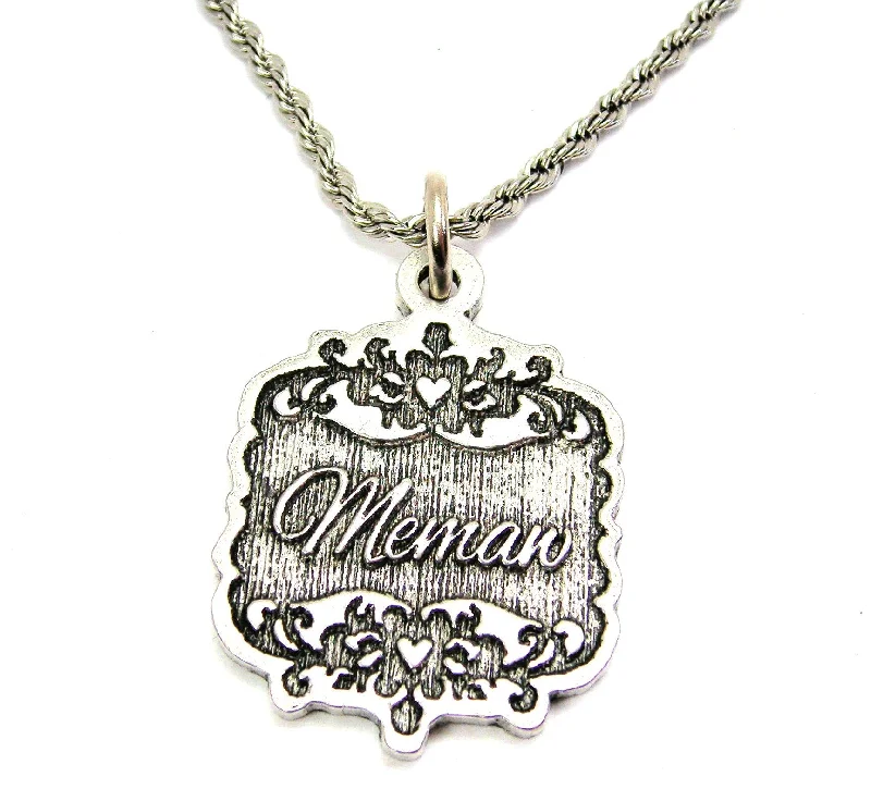 unique necklaces for women -Memaw Victorian Scroll Single Charm Necklace