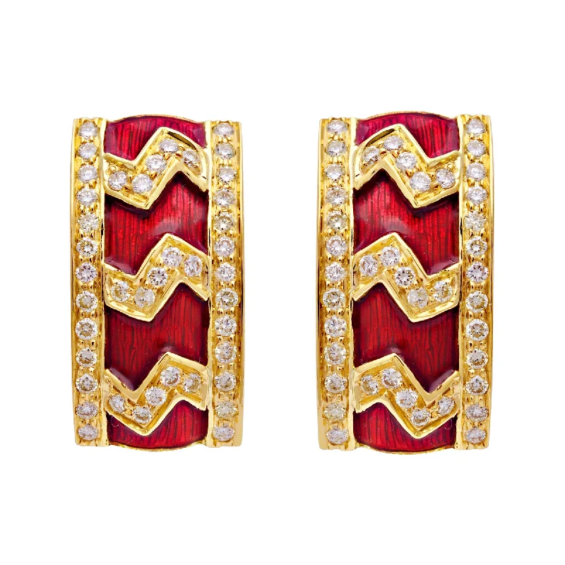 drop earrings for women -Earrings-Diamond (Enamel)