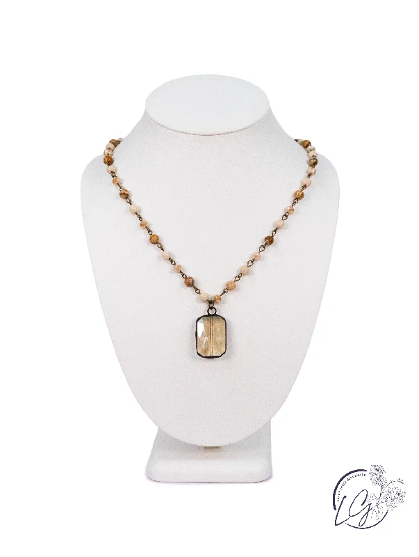 crystal necklaces for women -Jasper Crystal Pendant Necklace