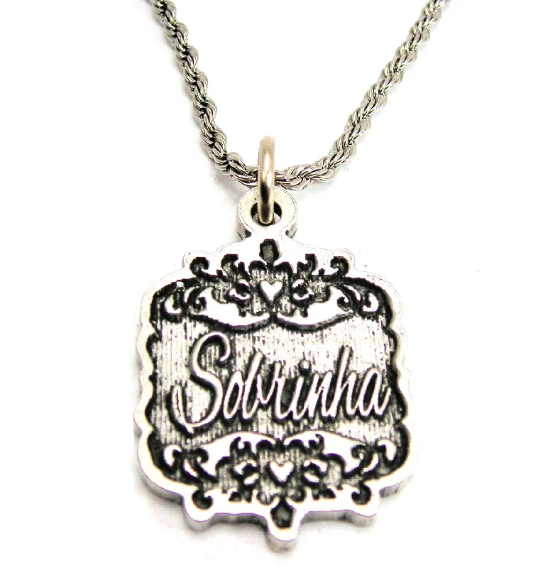 delicate pearl necklaces for women -Sobrinha Victorian Scroll Single Charm Necklace