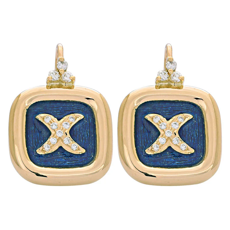 evening earrings for women -Earrings- Diamond (Enamel)