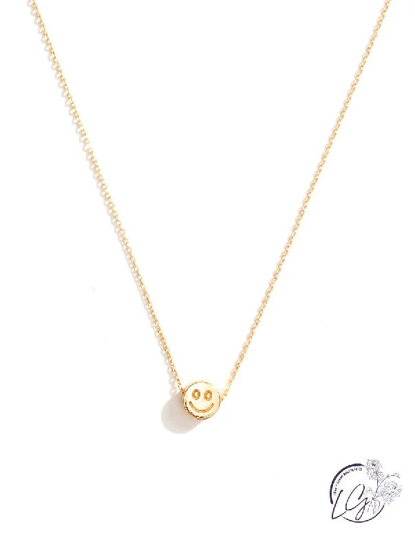 bridal pearl necklaces for women -Happy Face Necklace