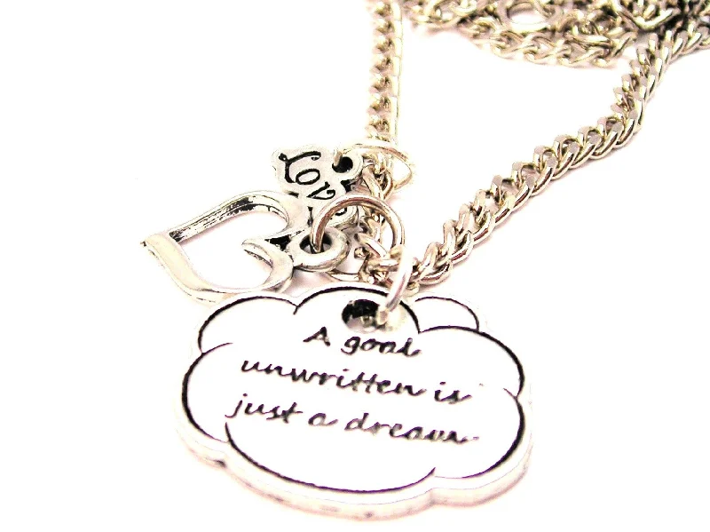 boho necklaces for women -A Goal Unwritten Is Just A Dream Little Love Necklace