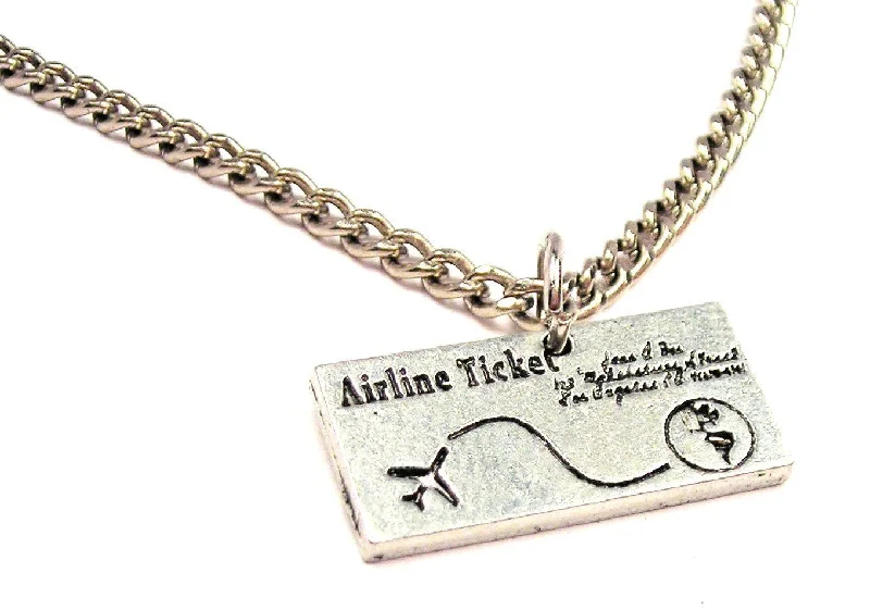 birthstone pendant necklaces -Airline Ticket Single Charm Necklace