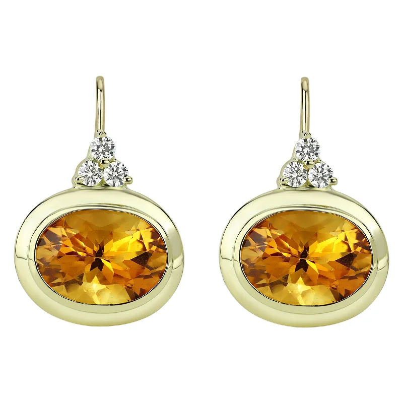 unique stud earrings for women -Earrings - Citrine And Diamond