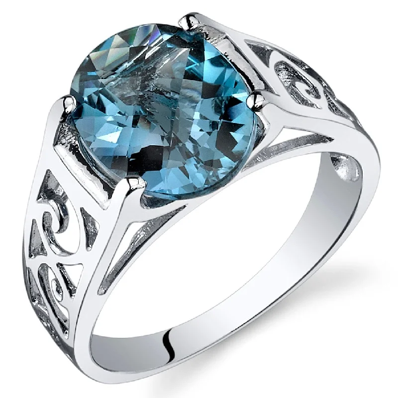 eternity diamond rings for women -Sterling Silver 2.75 ct London Blue Topaz Solitaire Ring