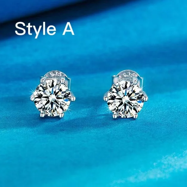 diamond earrings for women -Exquisite Moissanite Stud Earrings In Sterling Silver