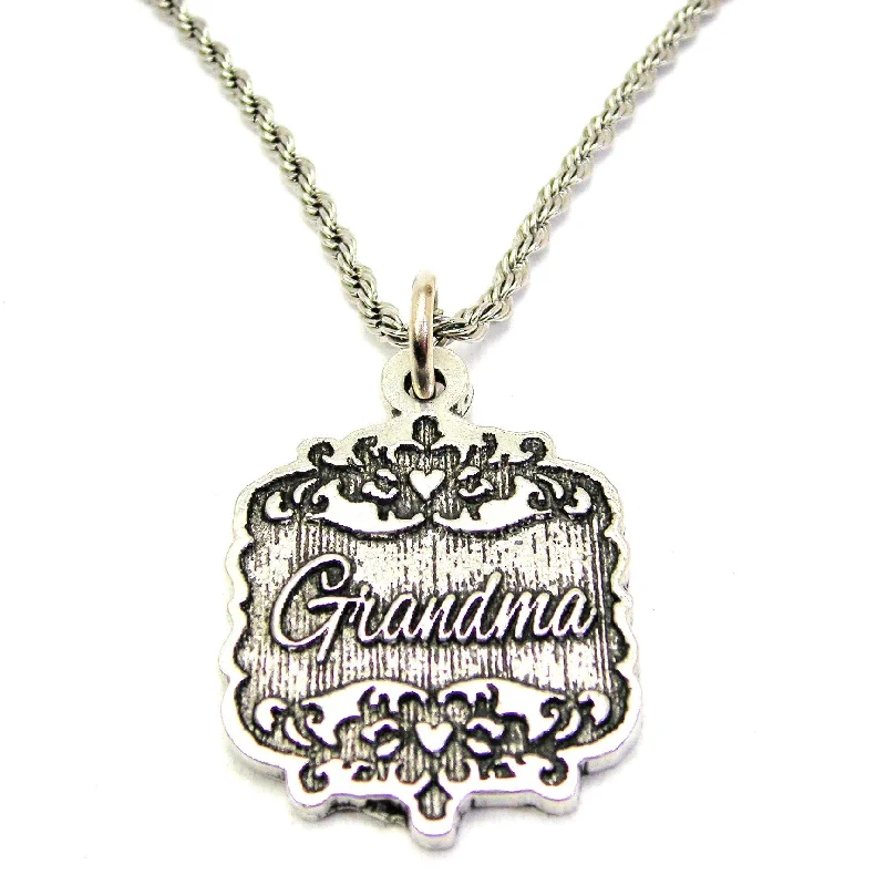 handmade pendant necklaces -Grandma Victorian Scroll Single Charm Necklace