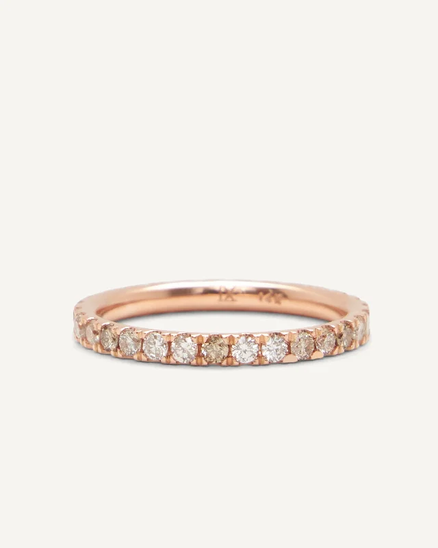 layered gold necklaces for women -Eternity Band – Champagne Diamonds