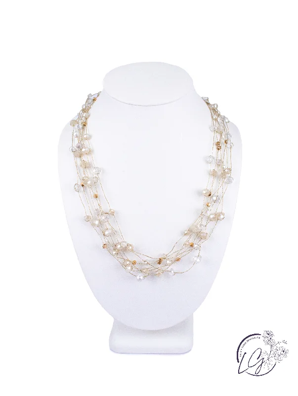 elegant pearl necklaces for women -Crystal Wire Necklace