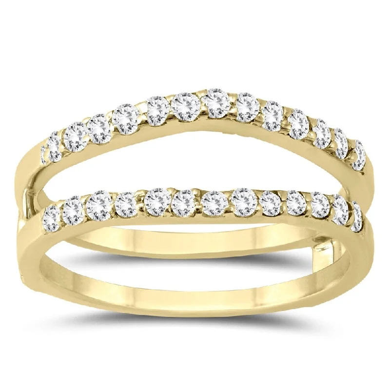 vintage rings for women -1/2 Carat TW Diamond Insert Ring in 14K Yellow Gold