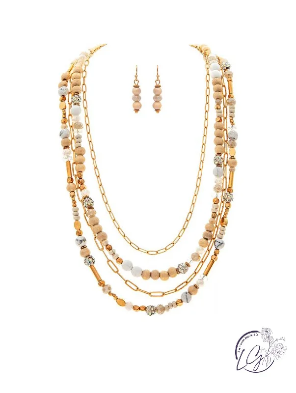 rose gold necklaces for women -Gold Chain White Stone Necklace Set