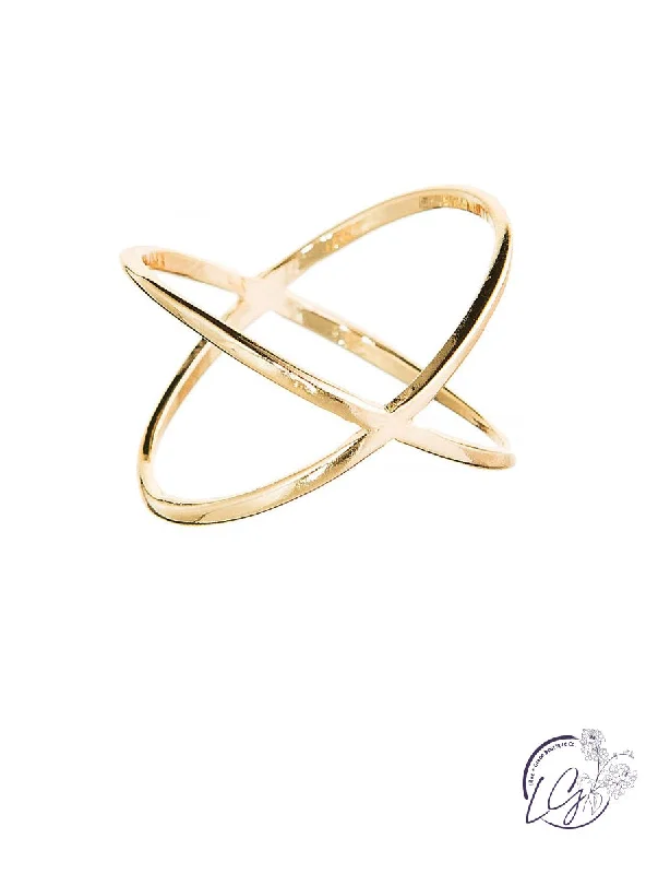 men's style necklaces for women -Gold X Ring