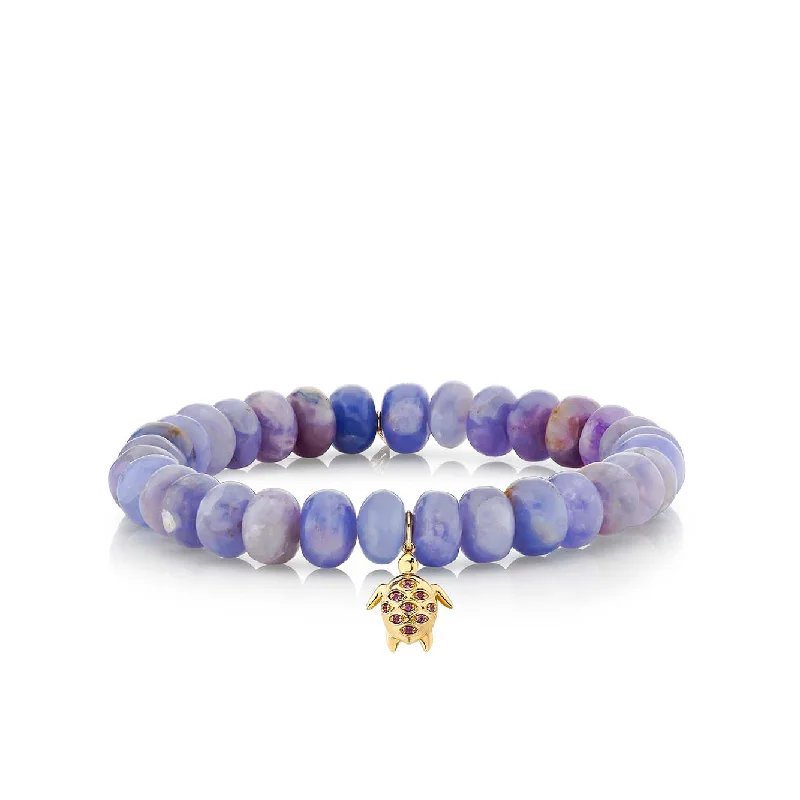 elegant tennis bangles -Gold & Amethyst Turtle on Hackmanite