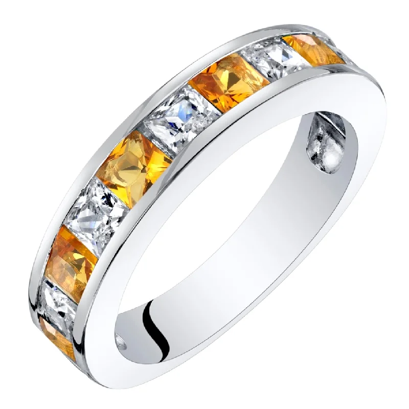 custom wedding rings -Sterling Silver 1 ct Citrine Birthstone Ring