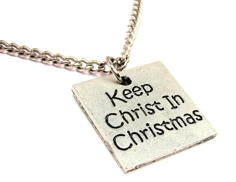 luxury wedding necklaces for women -Keep Christ In Christmas Single Charm Necklace