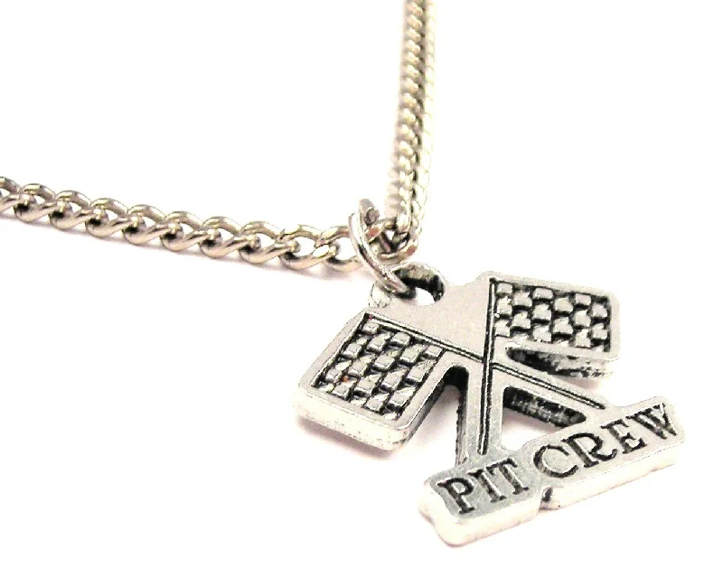 handmade pendant necklaces -Pit Crew Single Charm Necklace