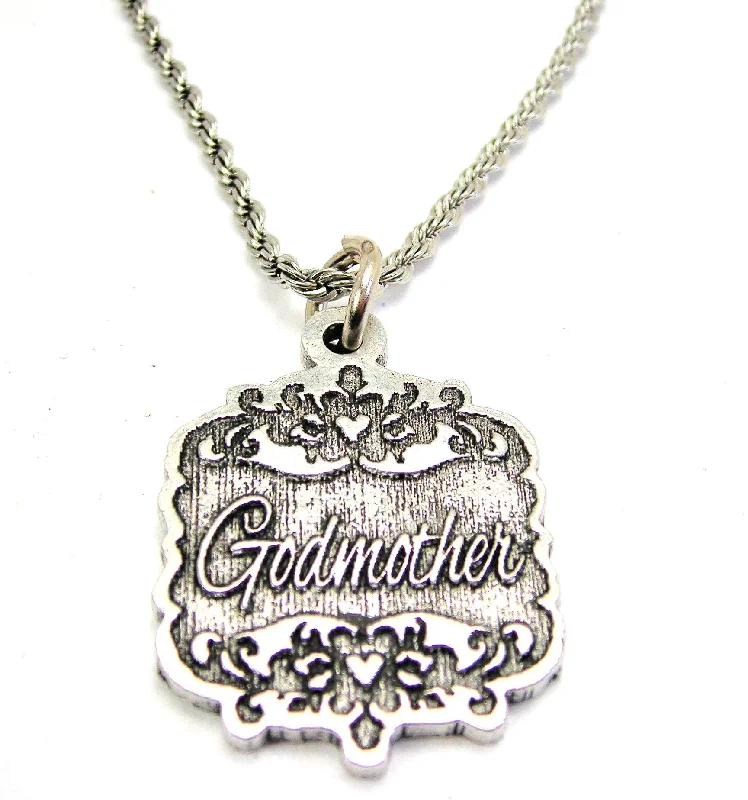 rose gold choker necklaces -Godmother Victorian Scroll Single Charm Necklace