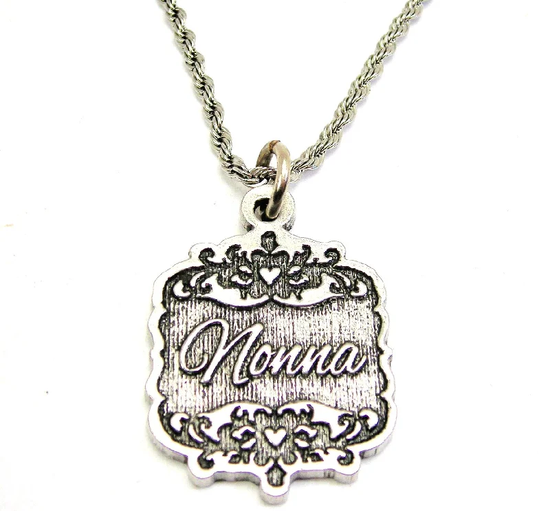 classic pendant necklaces for women -Nonna Victorian Scroll Single Charm Necklace