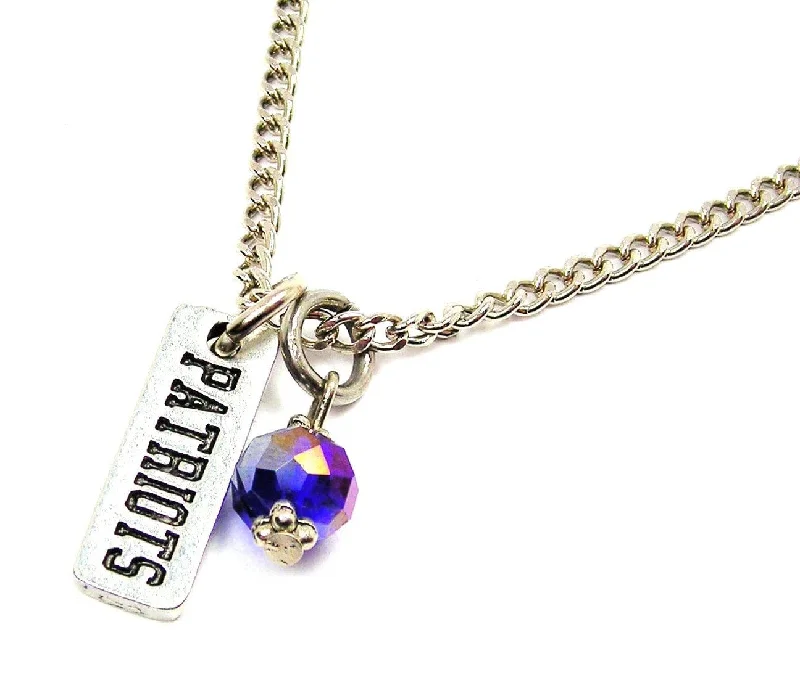 personalized zodiac necklaces -Patriots Tab Necklace