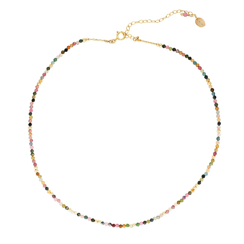 layered necklaces for women -Gaia Choker Necklace ~ Tourmaline