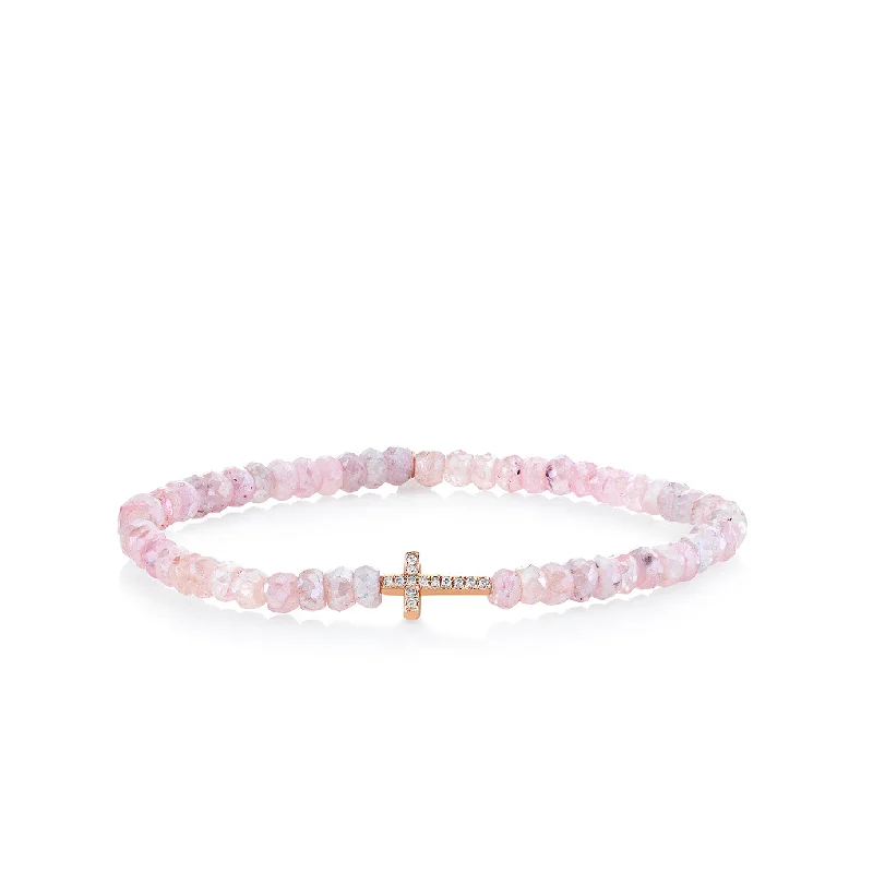 round bangles for women -Rose Gold & Diamond Cross on Grapolite