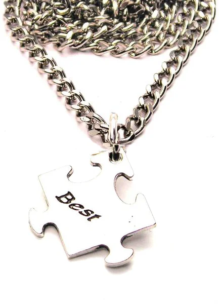 personalized zodiac necklaces -Puzzle Pieces Set Of 2 Best Friends Catalog Necklace