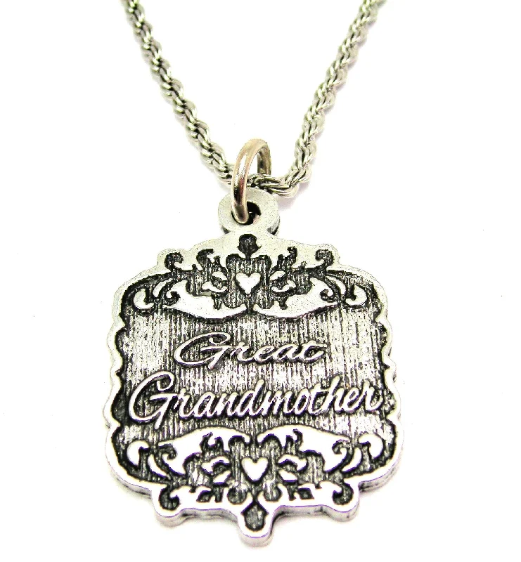 luxury crystal necklaces for women -Great Grandmother Victorian Scroll Single Charm Necklace