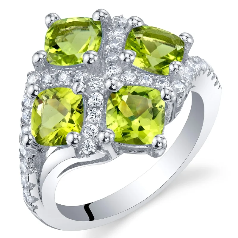 promise rings with birthstones -Sterling Silver 2.5 ct Peridot Birthstone Ring