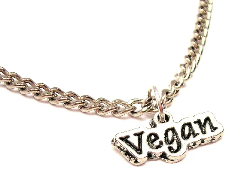 birthstone pendant necklaces -Vegan Single Charm Necklace