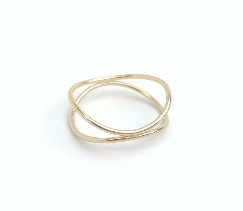 sapphire rings for women -Gold Filled Wave Ring