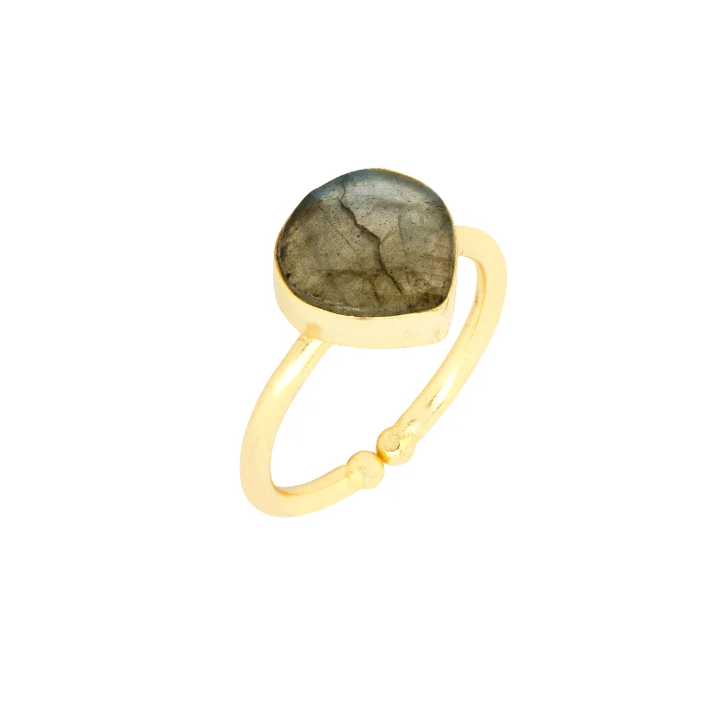 custom name rings for women -Lily Ring Labradorite