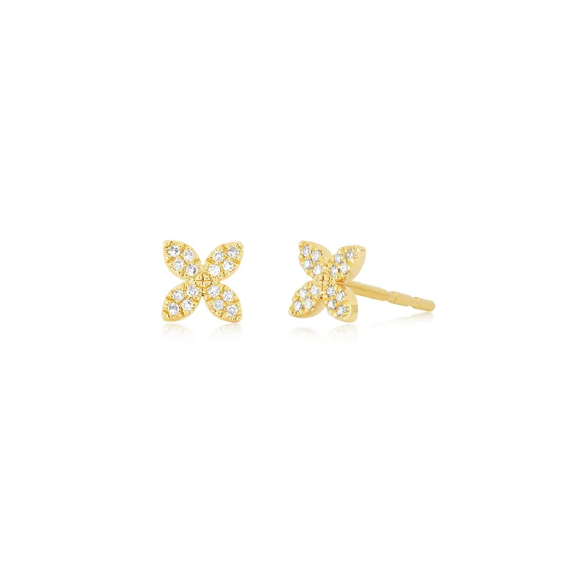 evening earrings for women -Diamond Blossom Stud Earring