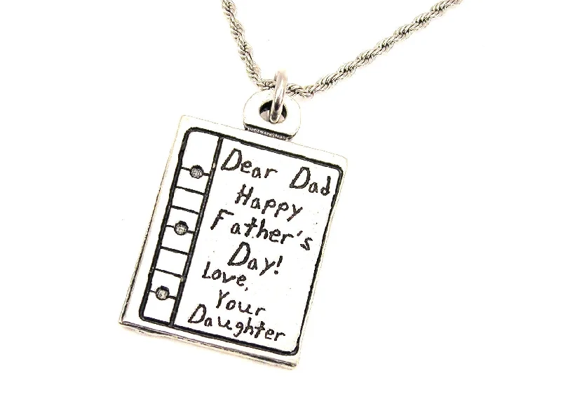 bridal choker necklaces -Dear Dad Happy Father's Day Love Your Daughter Single Charm Necklace