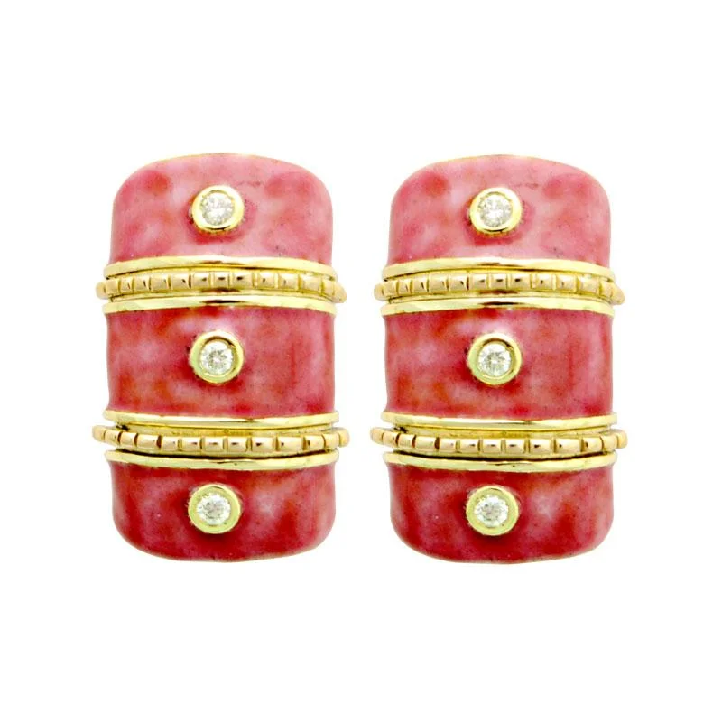 casual earrings for women -Earrings-Diamond (Enamel)